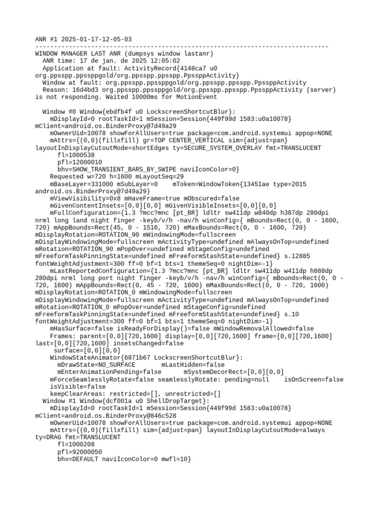 ANR Report for PPSSPP Gold App | PDF | Computing | Software