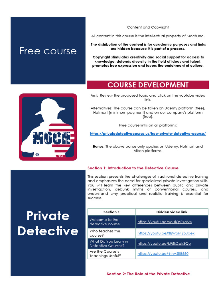 Free Private Detective Course | PDF | Detective | Information