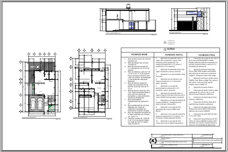 Plano de Acabados Equipo 6 Parte 2 | PDF | Material compuesto ...
