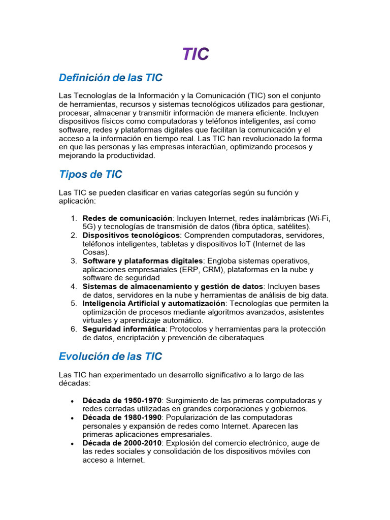 TIC | PDF | Tecnología de información y comunicaciones | La seguridad ...