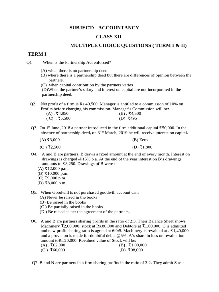 Trial Balance MCQs for Class 11 | PDF | Expense | Debits And Credits