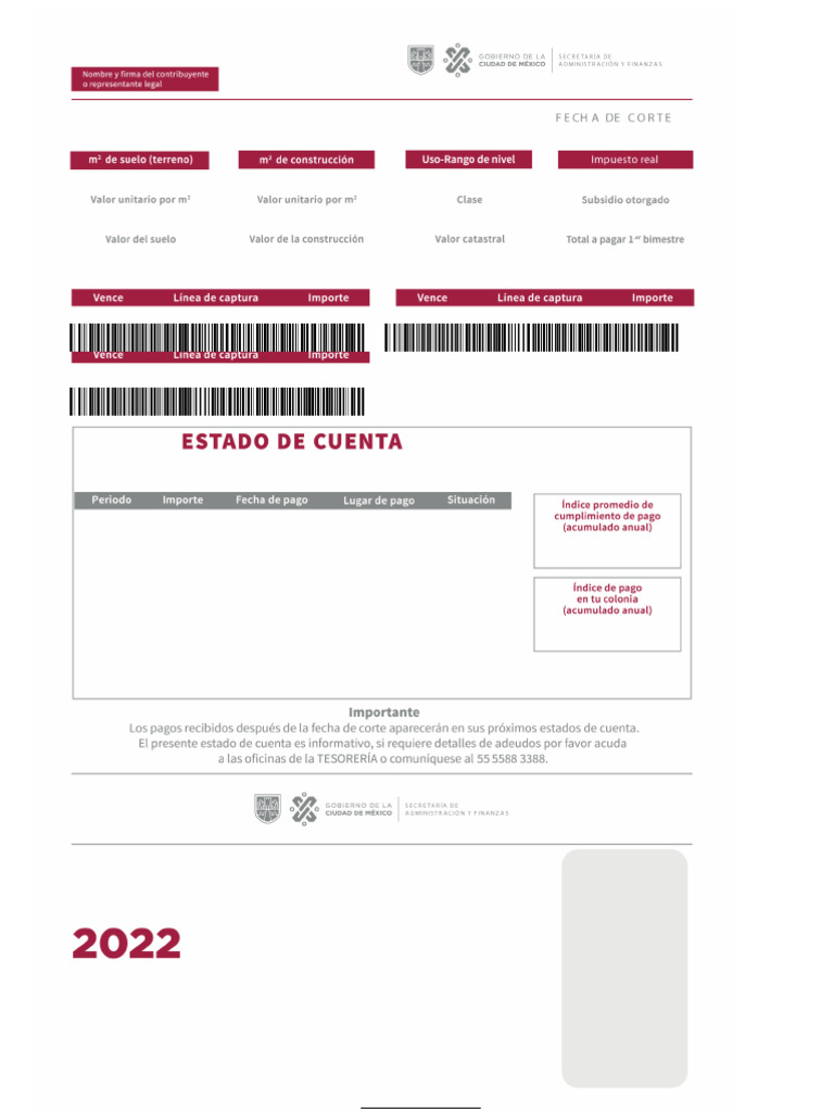 Propuesta de Pago Impuesto Predial 2022 | PDF | Impuestos | Finanzas ...