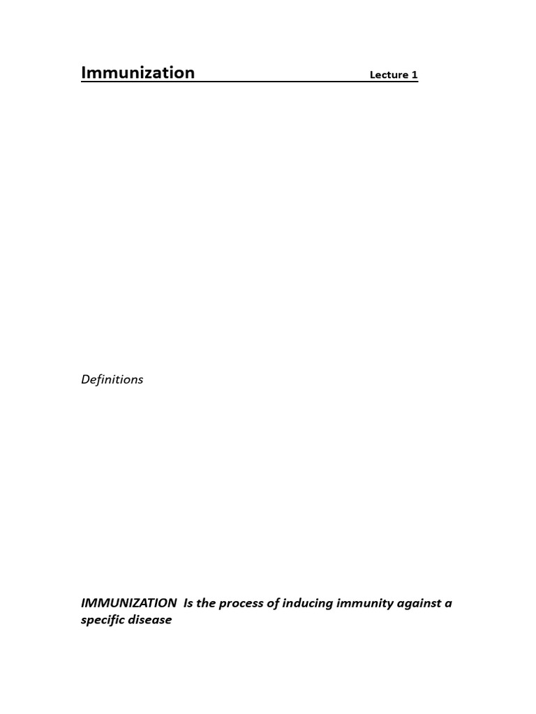 Immunization Part I | PDF | Immune System | Vaccines