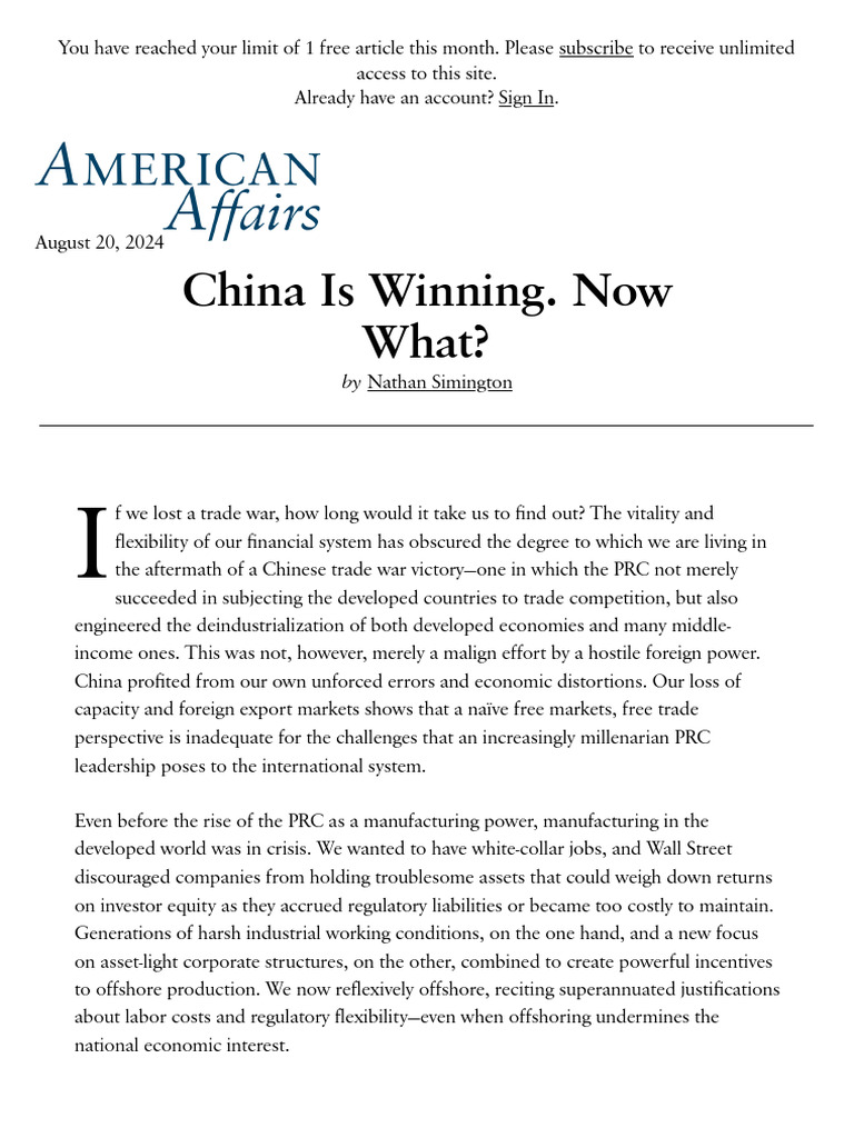 China's Trade War Victory Explained | PDF | China | World Politics