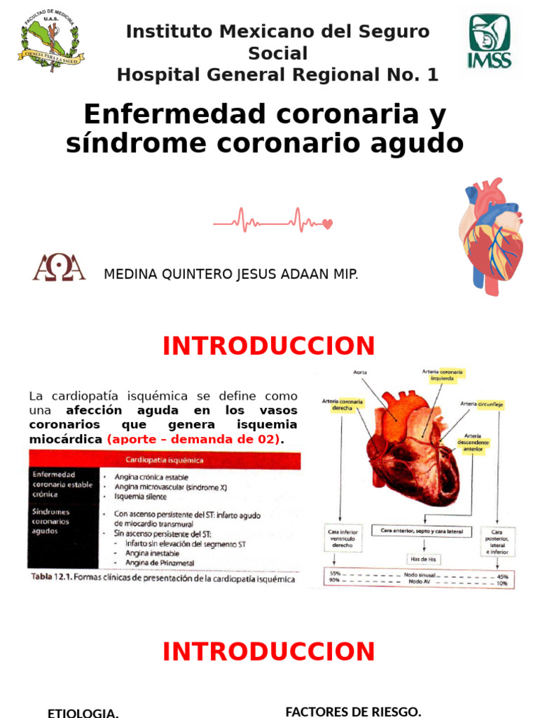 Enfermedad Coronaria y Síndrome Agudo | PDF | Isquemia | Infarto de ...