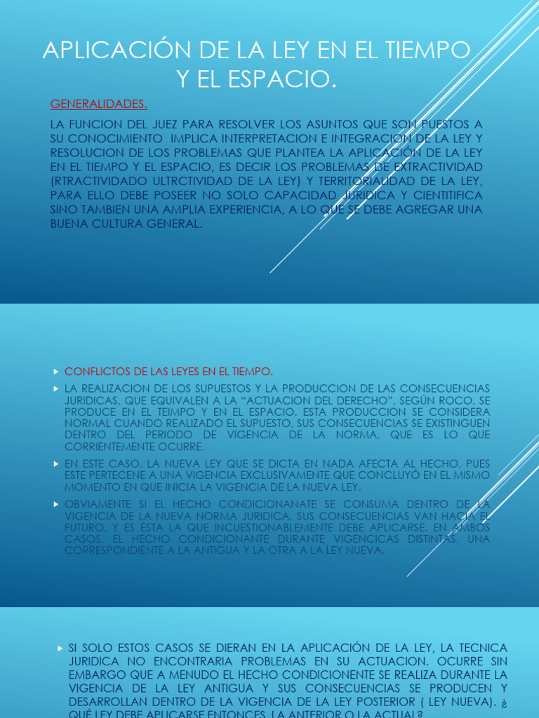 Aplicación de la Ley en Tiempo y Espacio | PDF | Estado (política ...