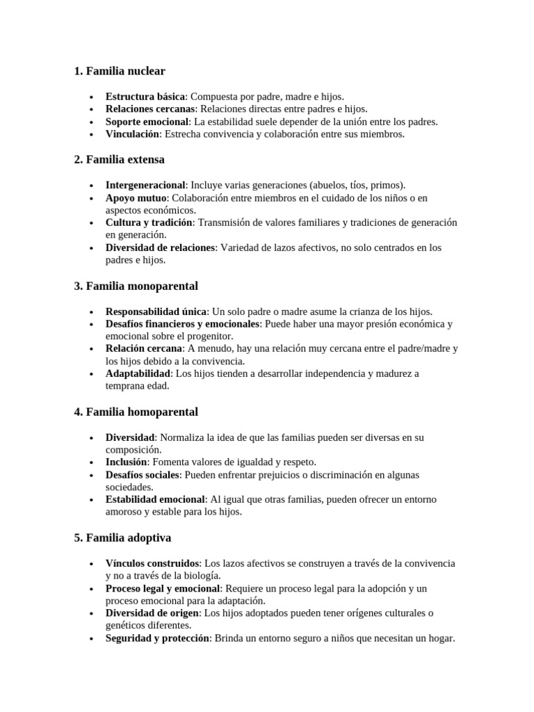 Tipos de Familias y sus Características | PDF | Familia | Relaciones ...