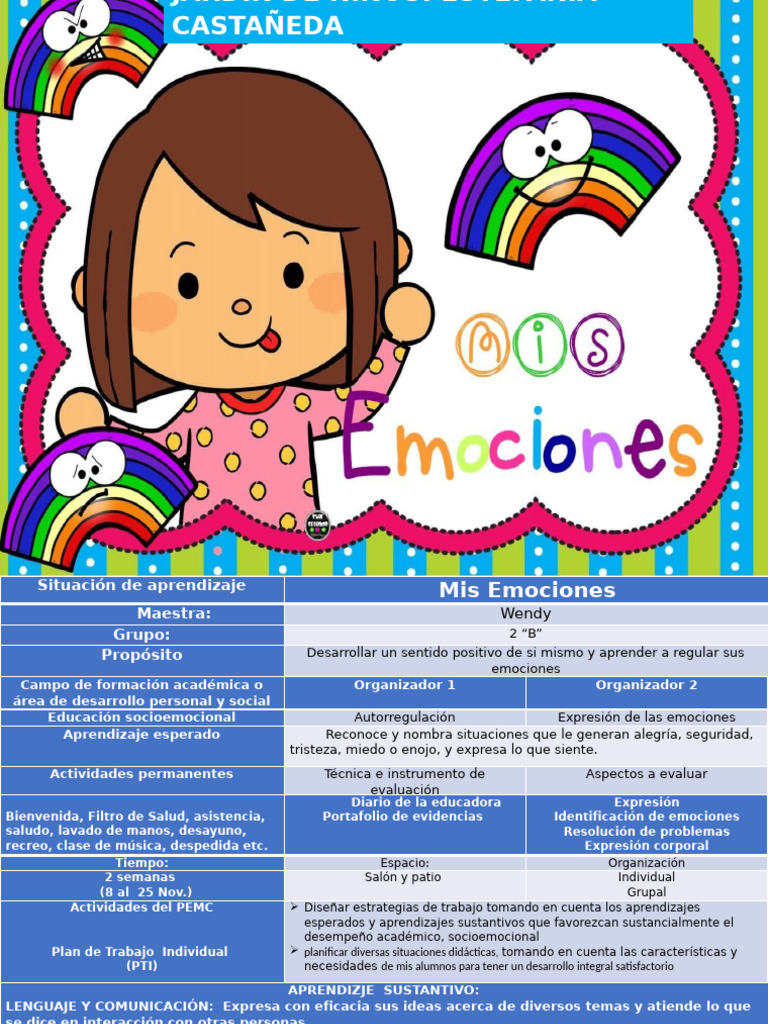 Actividades de Educación Emocional Infantil | PDF | Aprendizaje | Las ...
