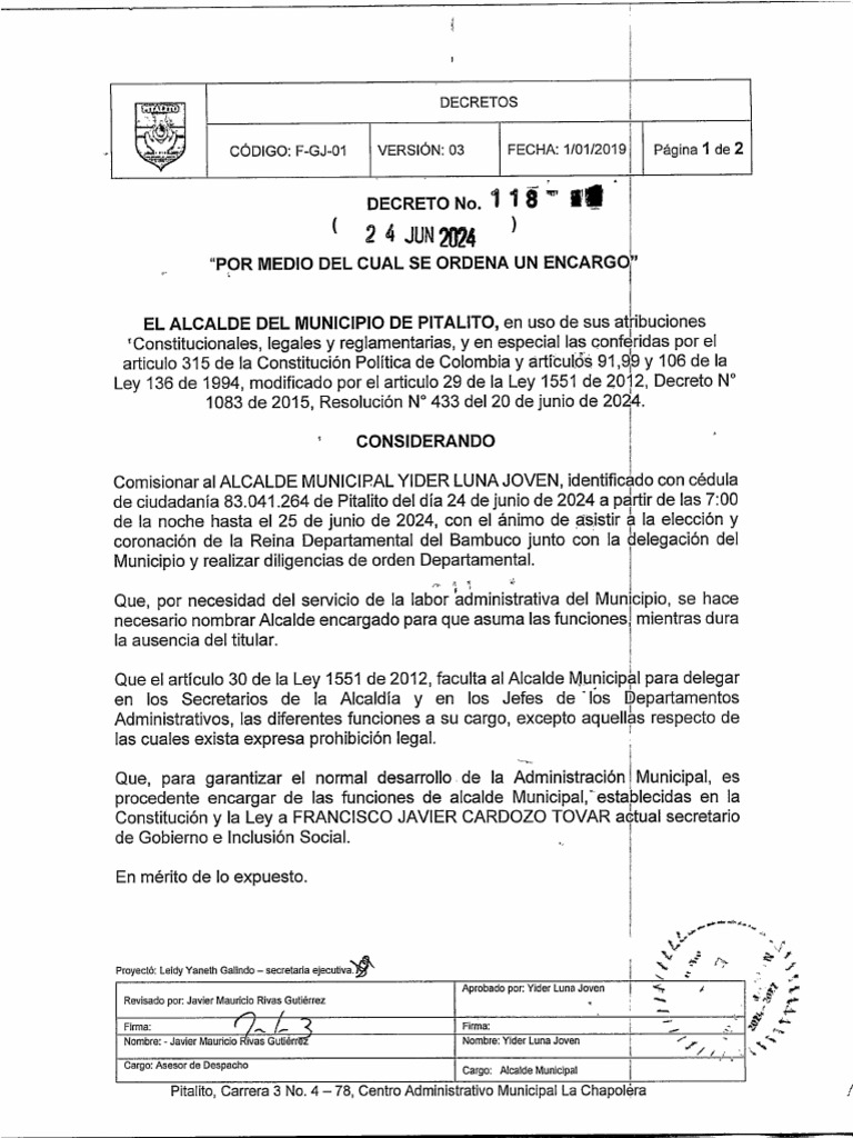 118 Decreto 118 de 2024 | PDF