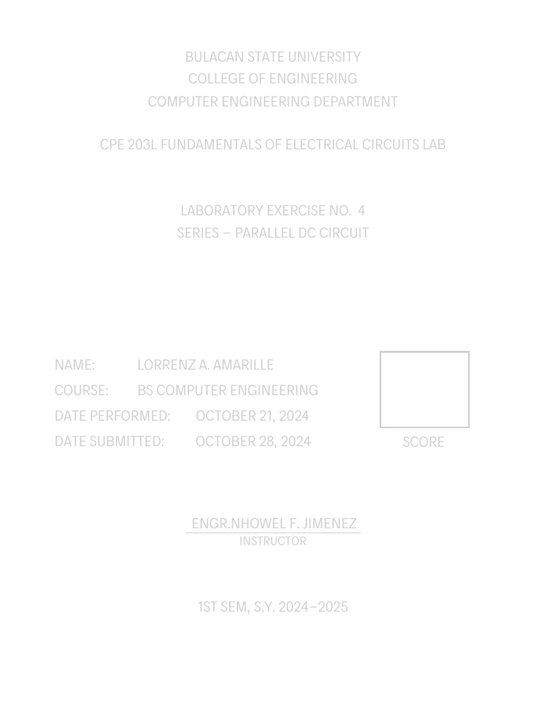 Fec Lab Report | PDF | Series And Parallel Circuits | Resistor