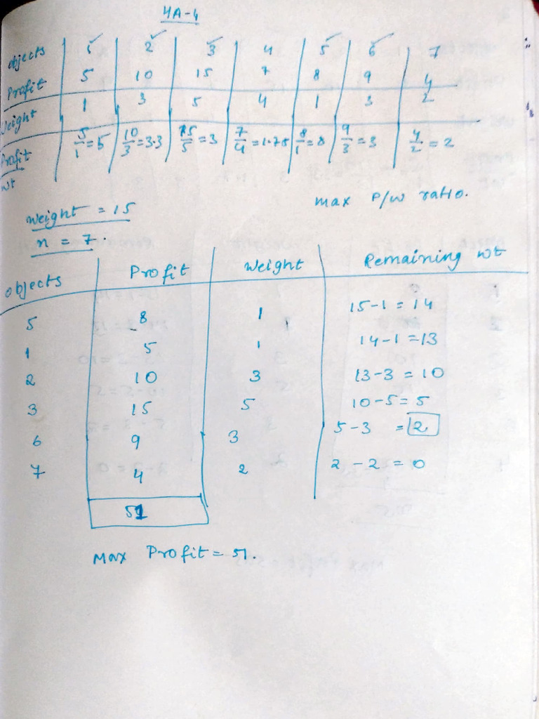 Object Weight and Profit Analysis | PDF