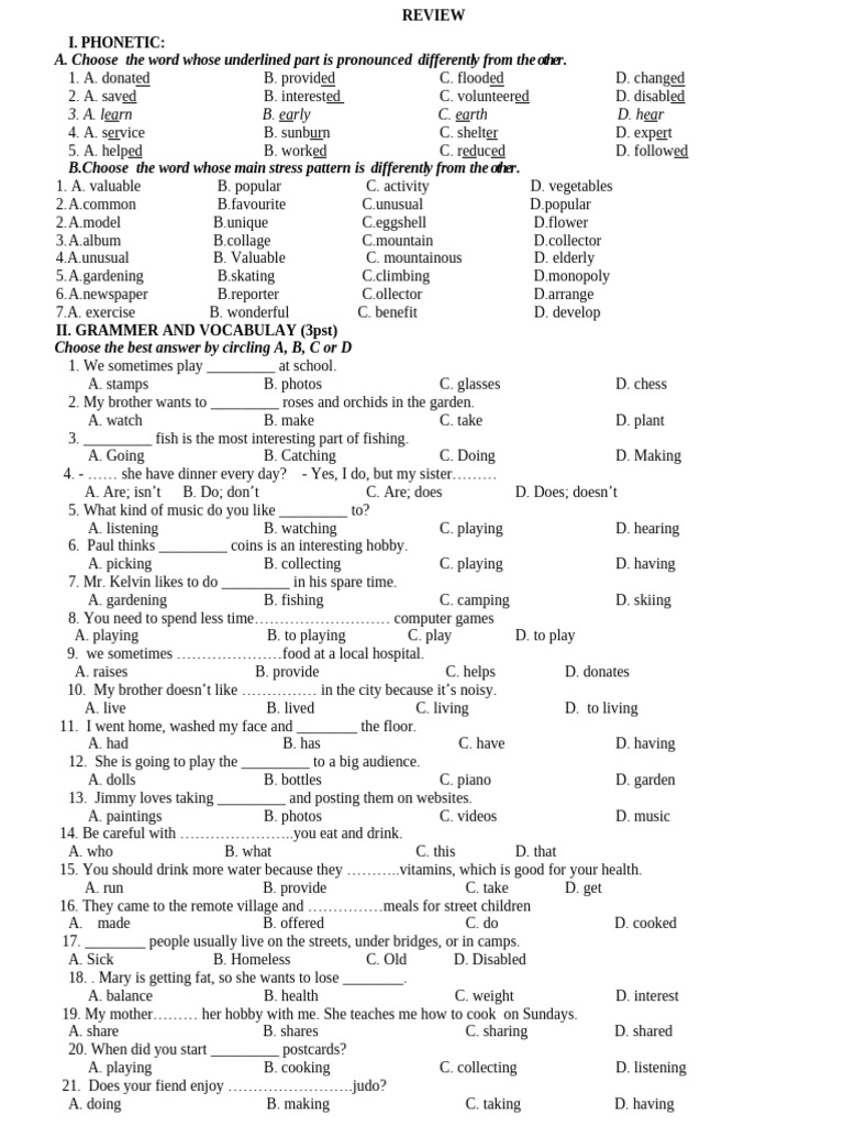 Phonetics and Grammar Practice Test | PDF | Judo