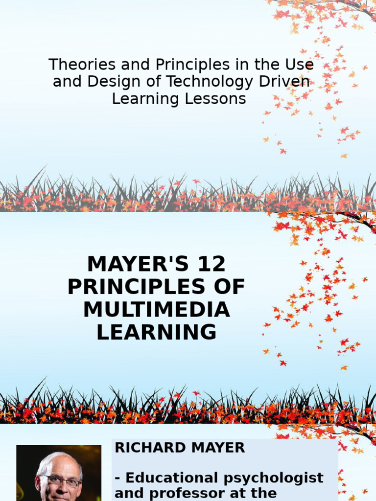 Mayer's Multimedia Learning Principles | PDF | Learning | Multimedia