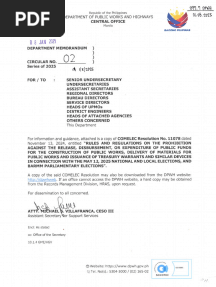 COMELEC RES NO. 11078 RULES AND REGULATIONS  ON THE PROHIBITION AGAINST THE RELEASE DISBURSEMENT OR EXPENDITURE FOR THE CONSTRUCTION OF PUBLIC WORKS RE MAY 12 2025 NATL AND LOCAL ELECTIONS