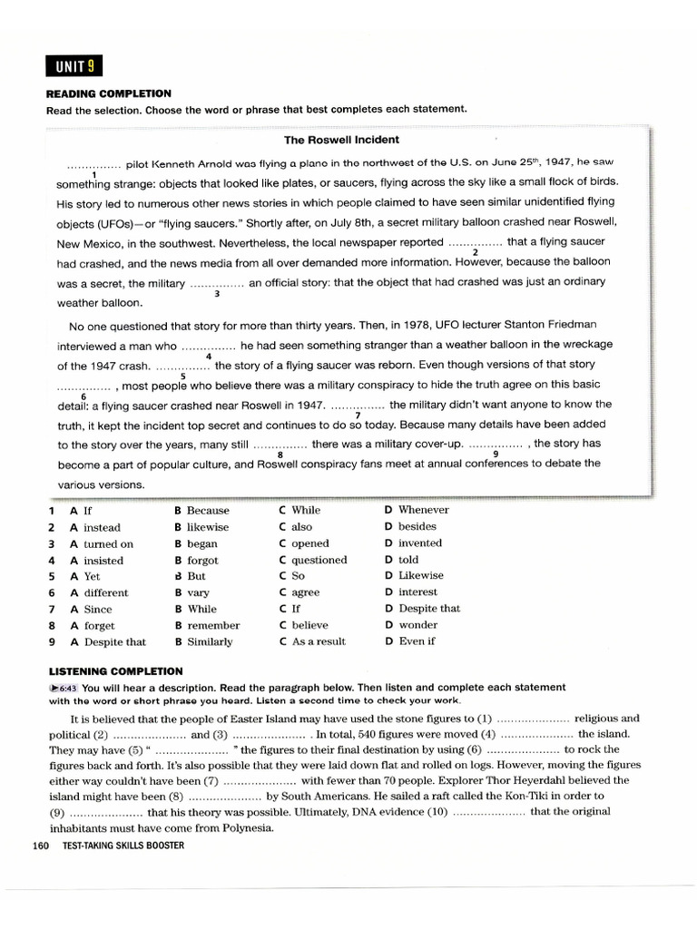 Summit 1 (3rd Edition) - Tests - Unit 9 | PDF