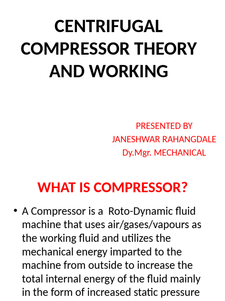Centrifugal Compressor Theory Overview | PDF | Bearing (Mechanical) | Pump