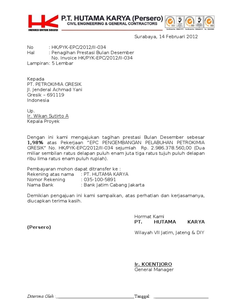 Contoh Invoice Tagihan Proyek - Mathieu Comp. Sci.