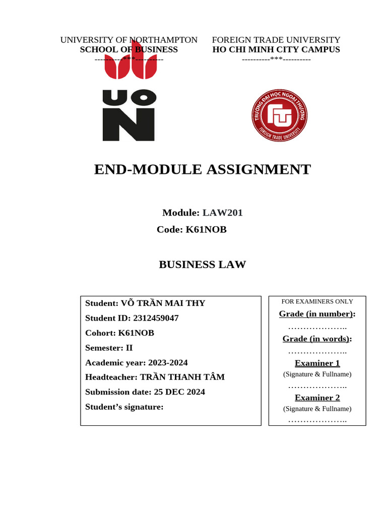 Moc Chau Milk Business Law Assignment | PDF | Dairy | Milk