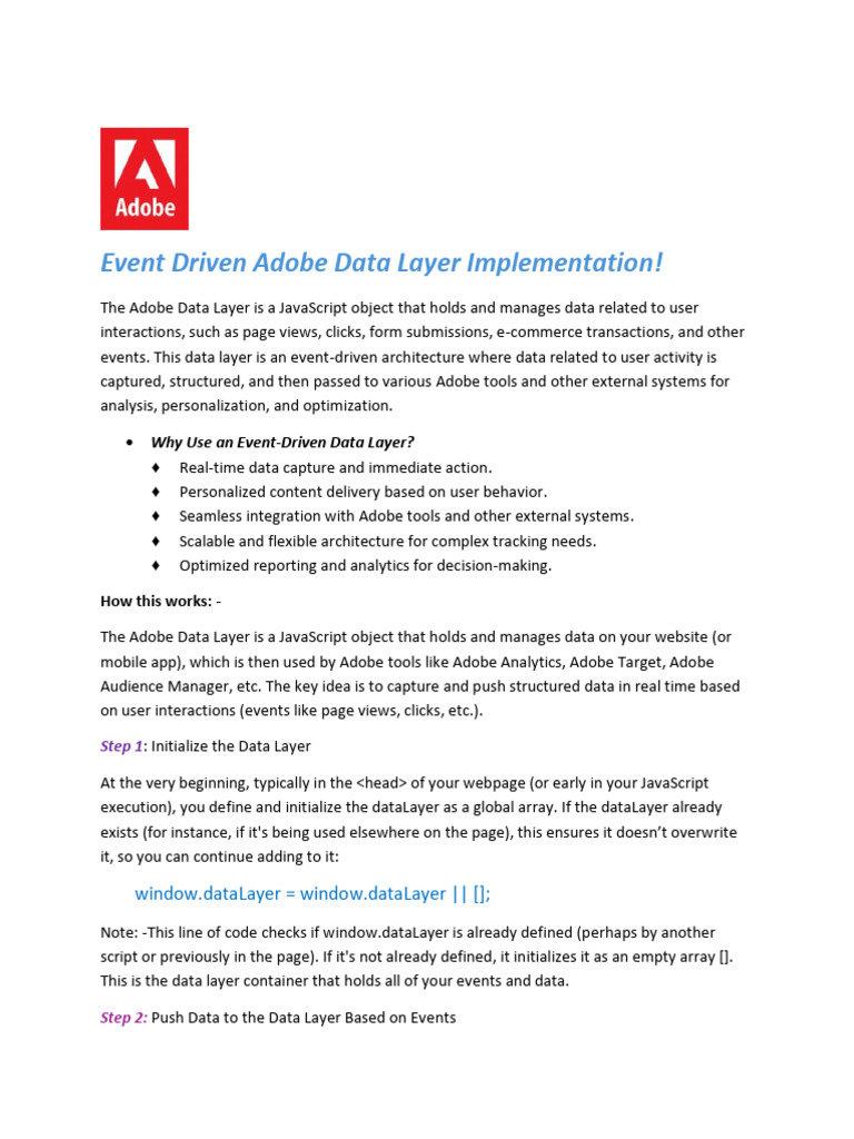Adobe Data Layer 1731955568 | PDF | Analytics | Java Script