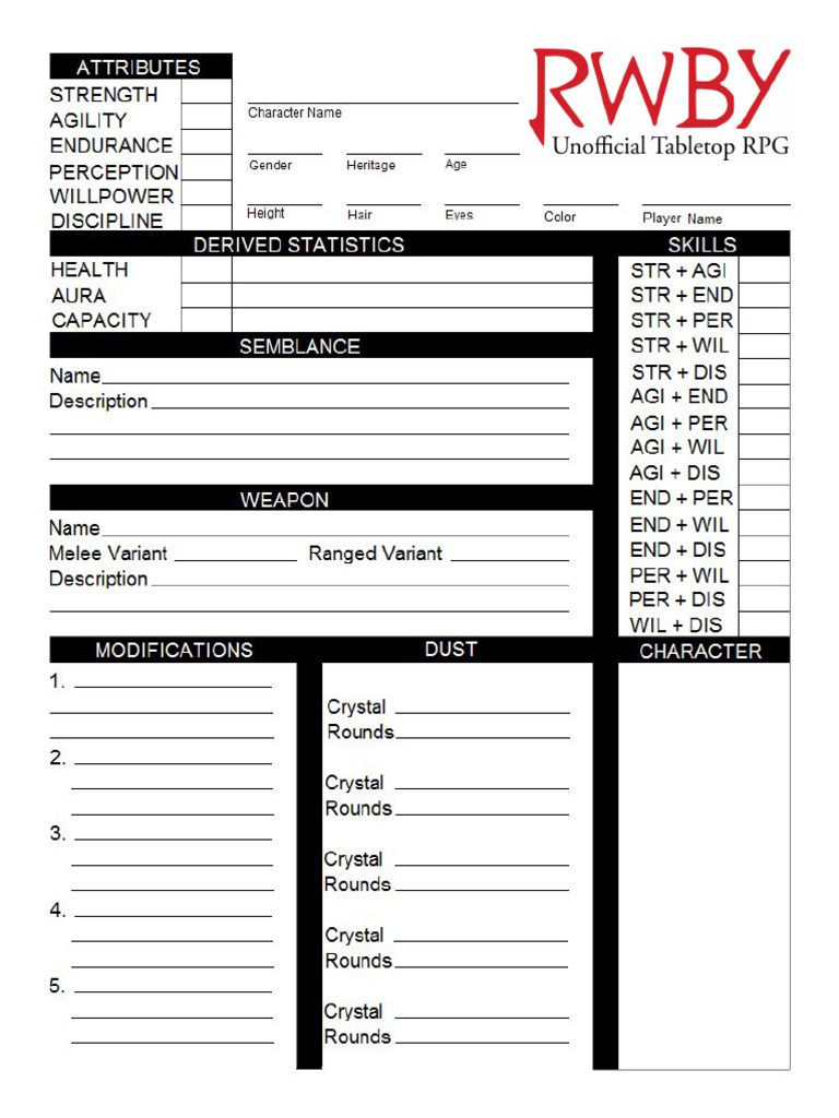 Unofficial RWBY Tabletop RPG Guide | PDF | Dice