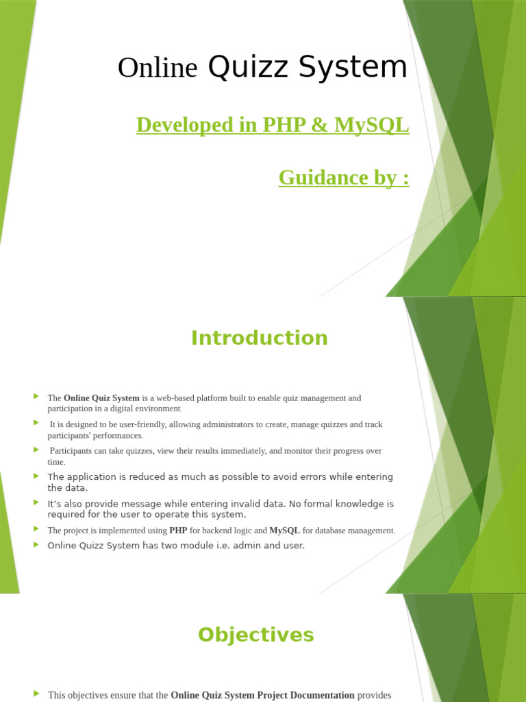 Online Quiz System Project Overview | PDF | Usability | Php