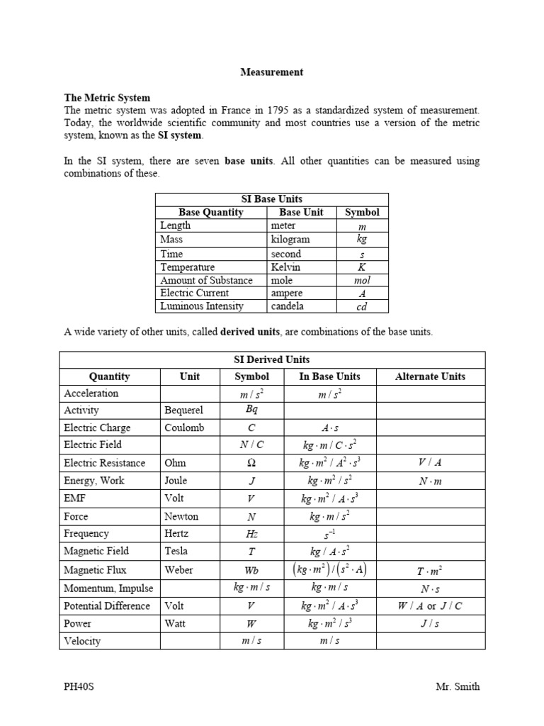 01 Measurement | PDF | International System Of Units | Kilogram