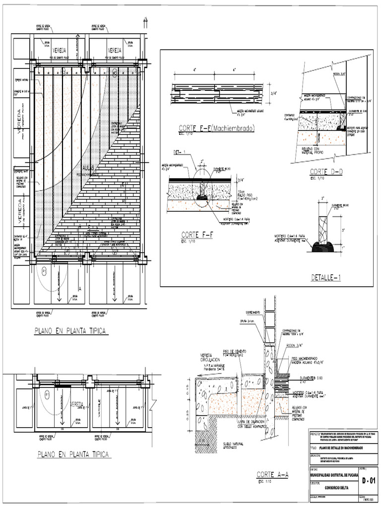Plano Detalle de Machihembrado | PDF