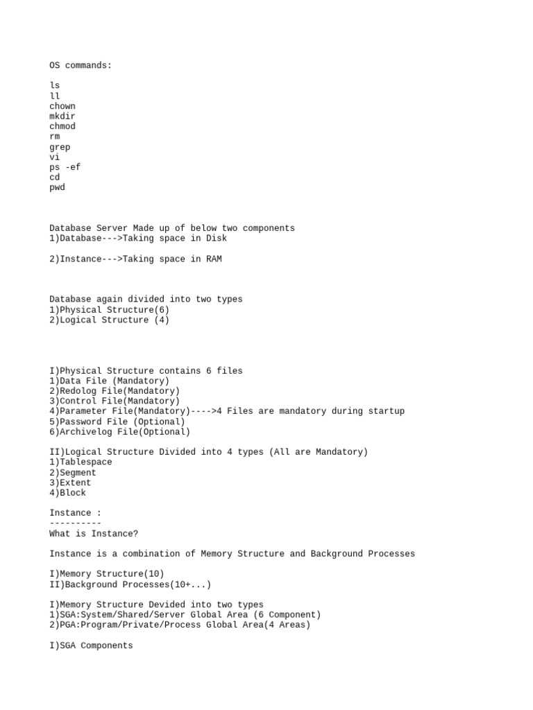 Essential OS Commands and Database Structures | PDF | Cache (Computing ...