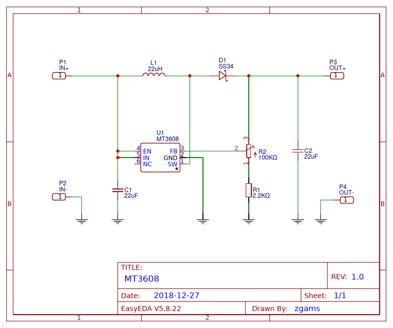 MT3608 Circuit Design Schematic | PDF
