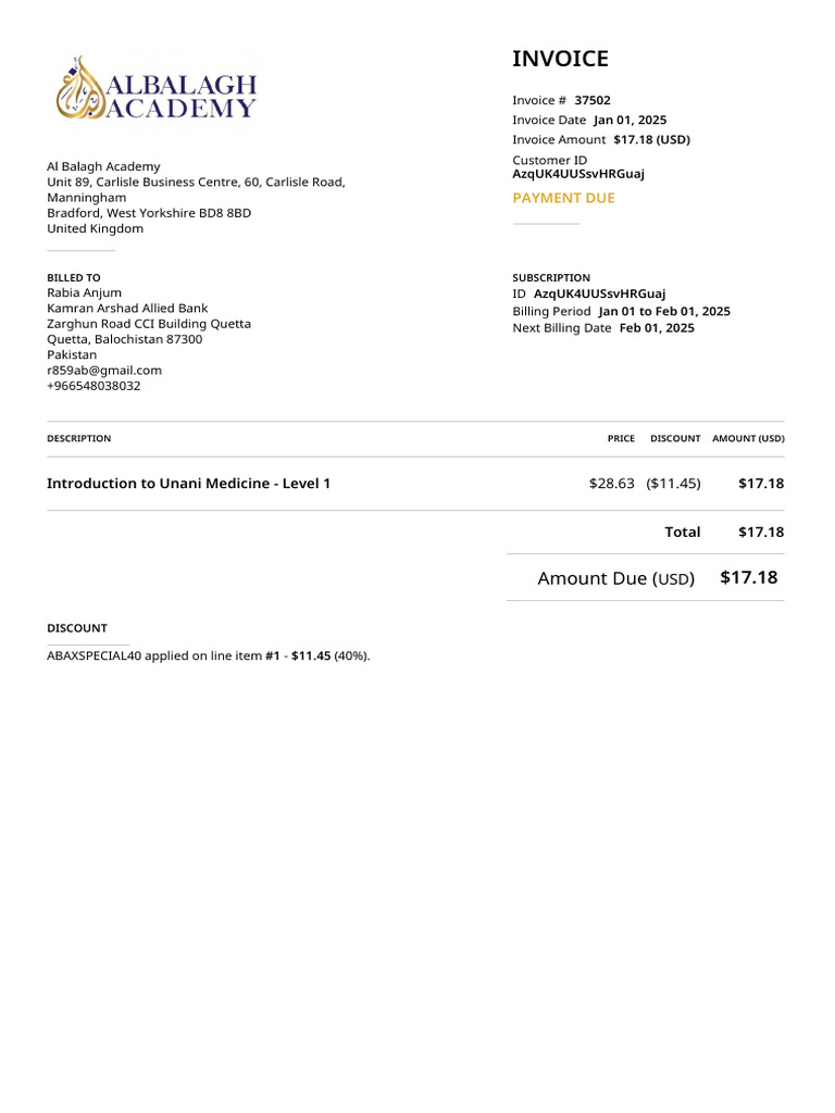 Invoice 37502 | PDF