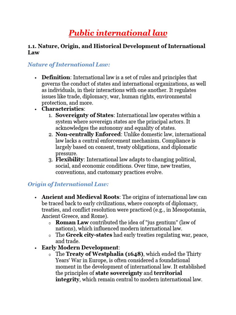 Overview of Public International Law | PDF | Territorial Waters ...