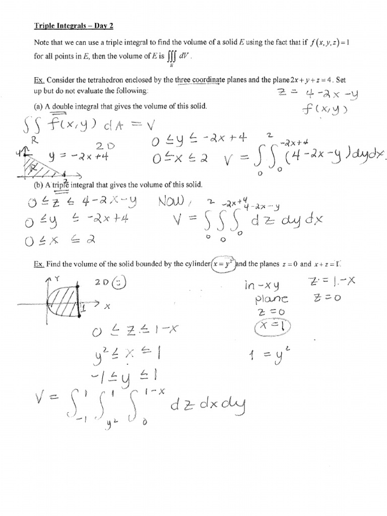 Triple+Integrals Day+2 Key | PDF