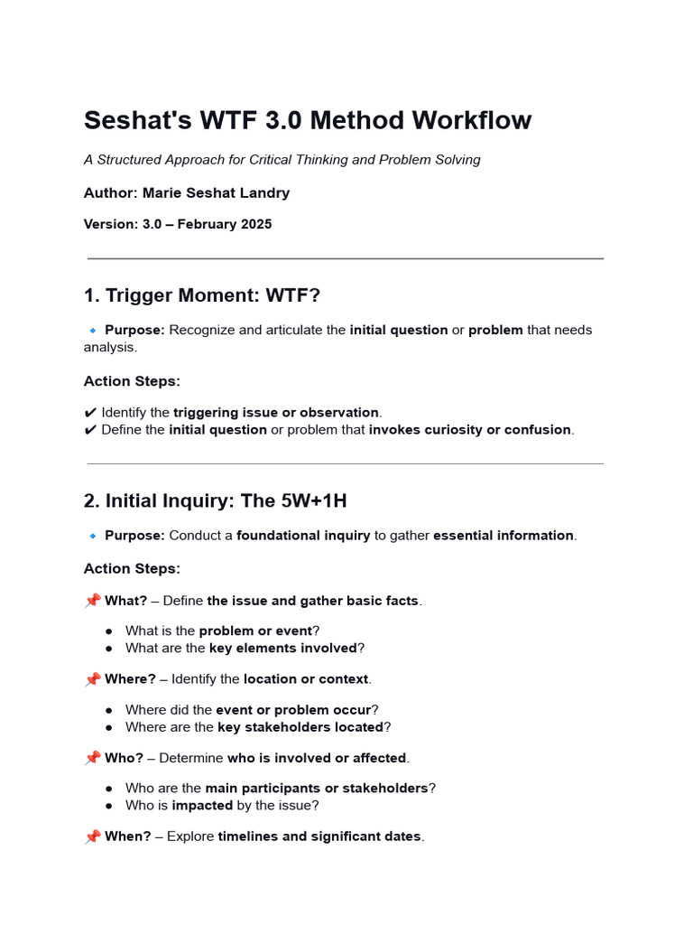 Seshat's WTF 3.0 Method Workflow | PDF | Scientific Method | Thought