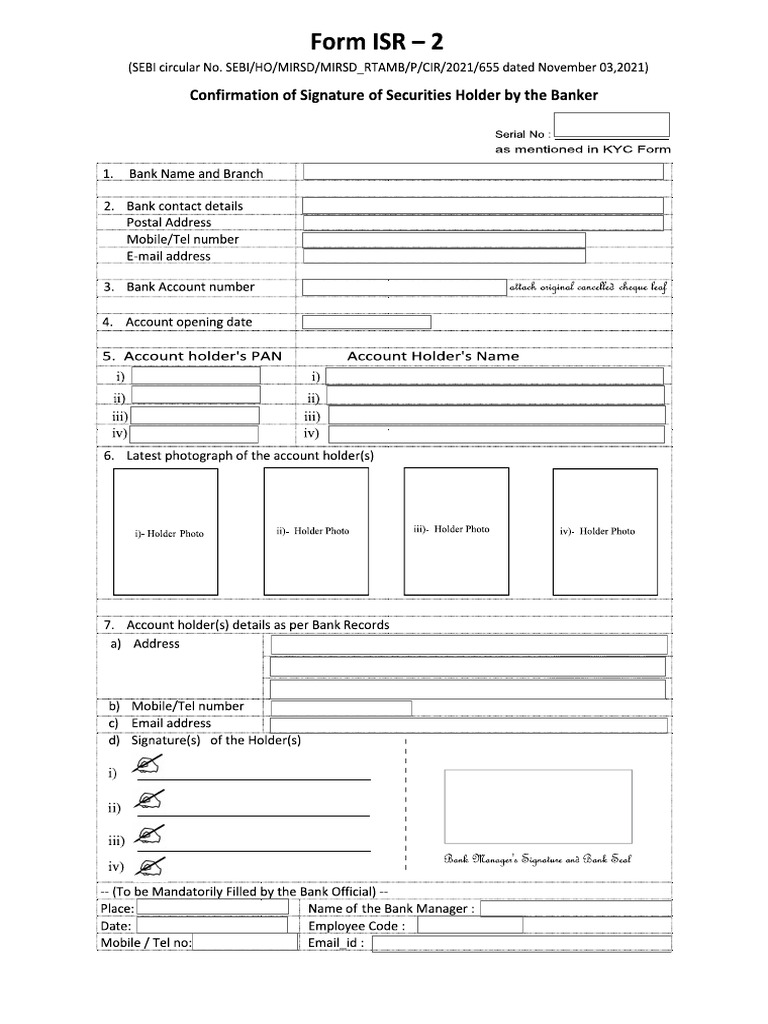 Fillable-Link-IsR-2 Bank Verification For Sign | PDF