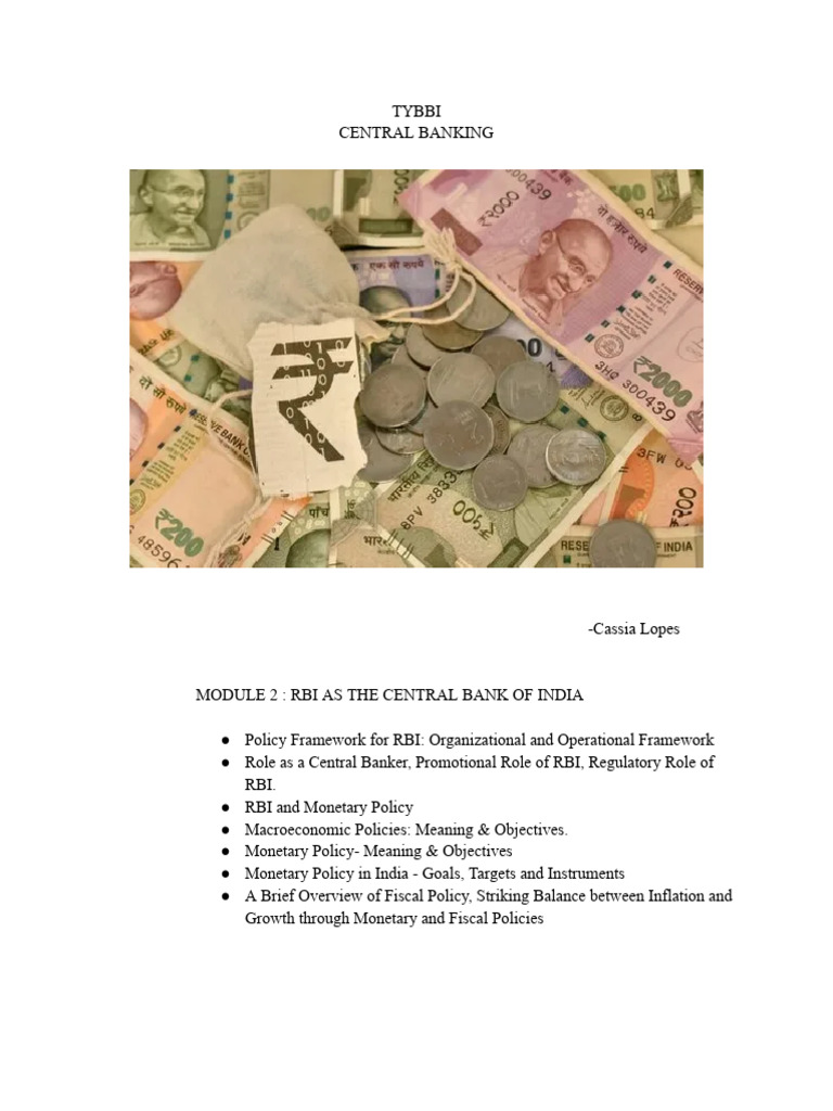 RBI's Policy Framework Overview | PDF | Reserve Bank Of India ...