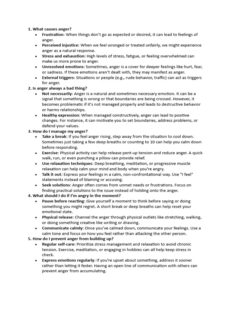 Understanding and Managing Anger | PDF | Anger | Feeling