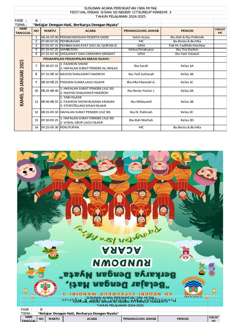 Susunan Acara Festival Isra Mi'raj 2025 | PDF