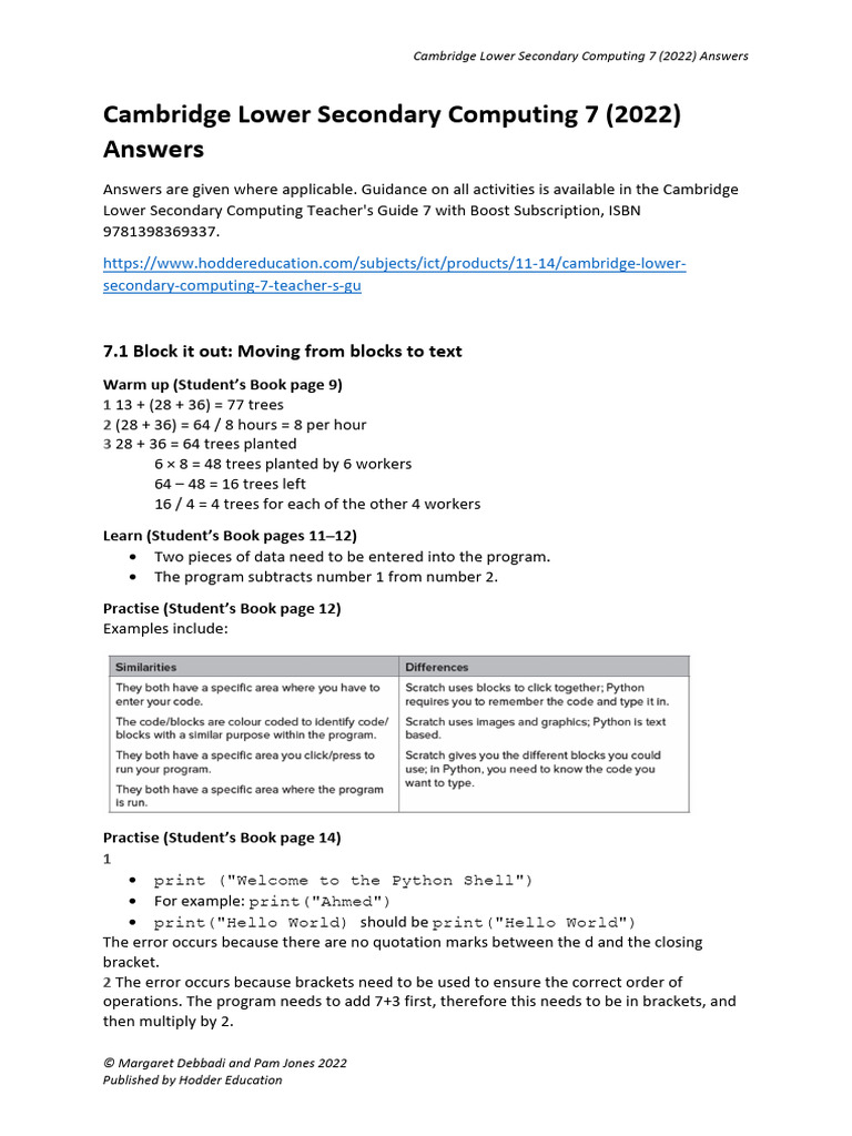 Cambridge Computing 7 Answers 2022 | PDF | Simulation | Computing