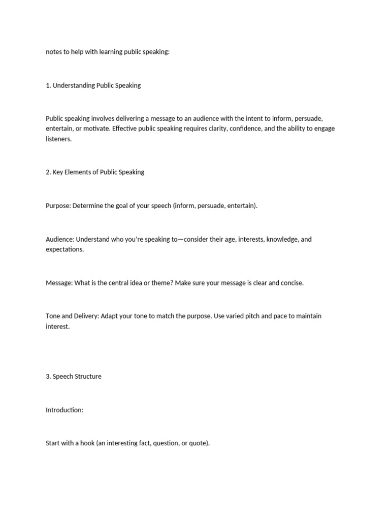 Essential Public Speaking Tips | PDF | Public Speaking | Nonverbal ...