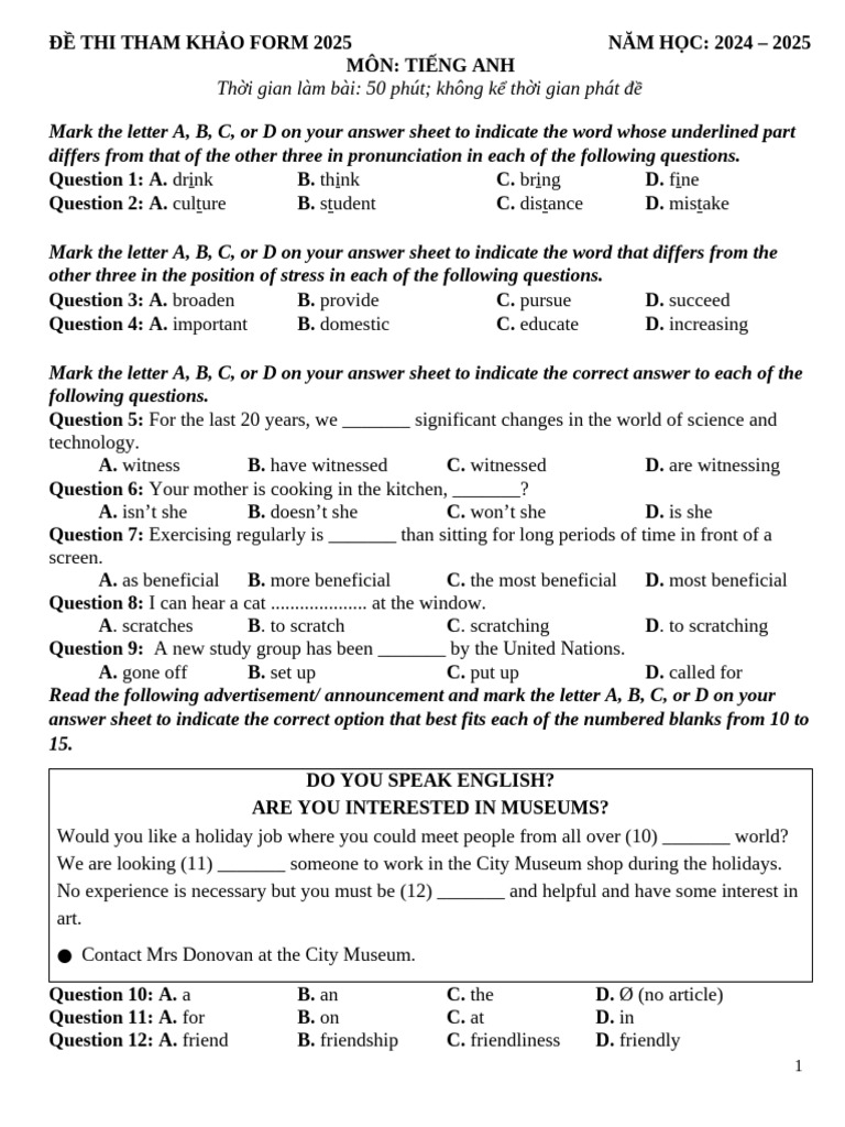Practice Test 19 (2025 Format) | PDF | Washing Machine | Time Management
