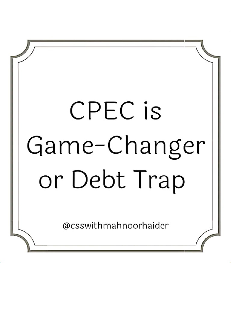 CPEC Game Changer or Debt Trap PDF