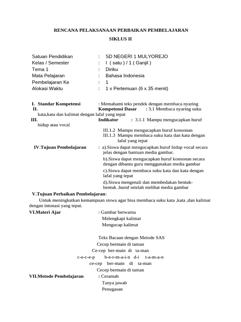 RPP Siklus 2 PKP | PDF