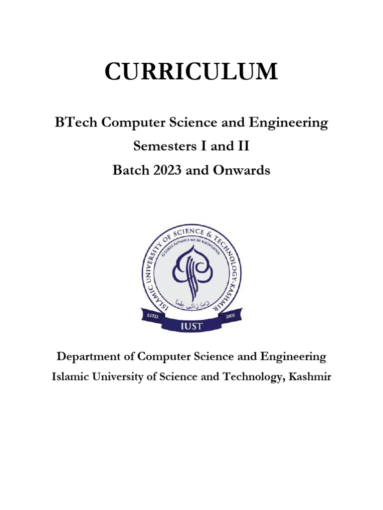 BTech Computer Science Curriculum Overview | PDF | Linear Map ...