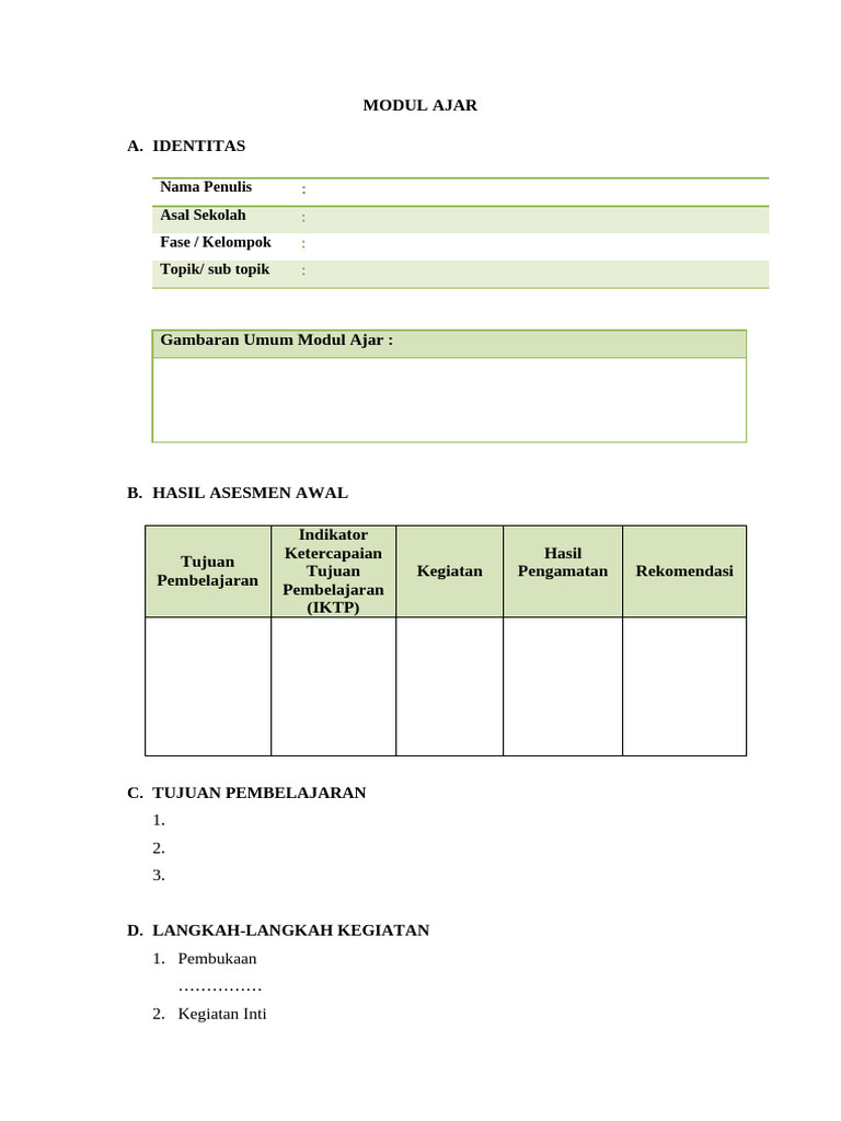 Modul Ajar dan RPP Pembelajaran | PDF