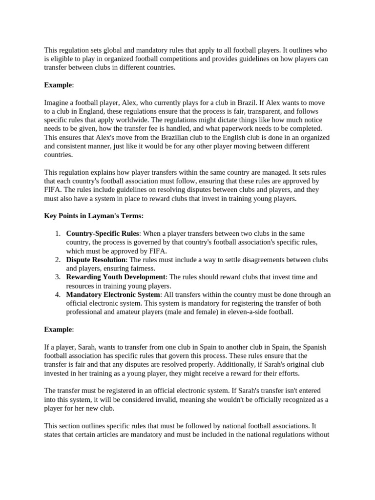 Global Football Transfer Rules | PDF | Association Football | Salary