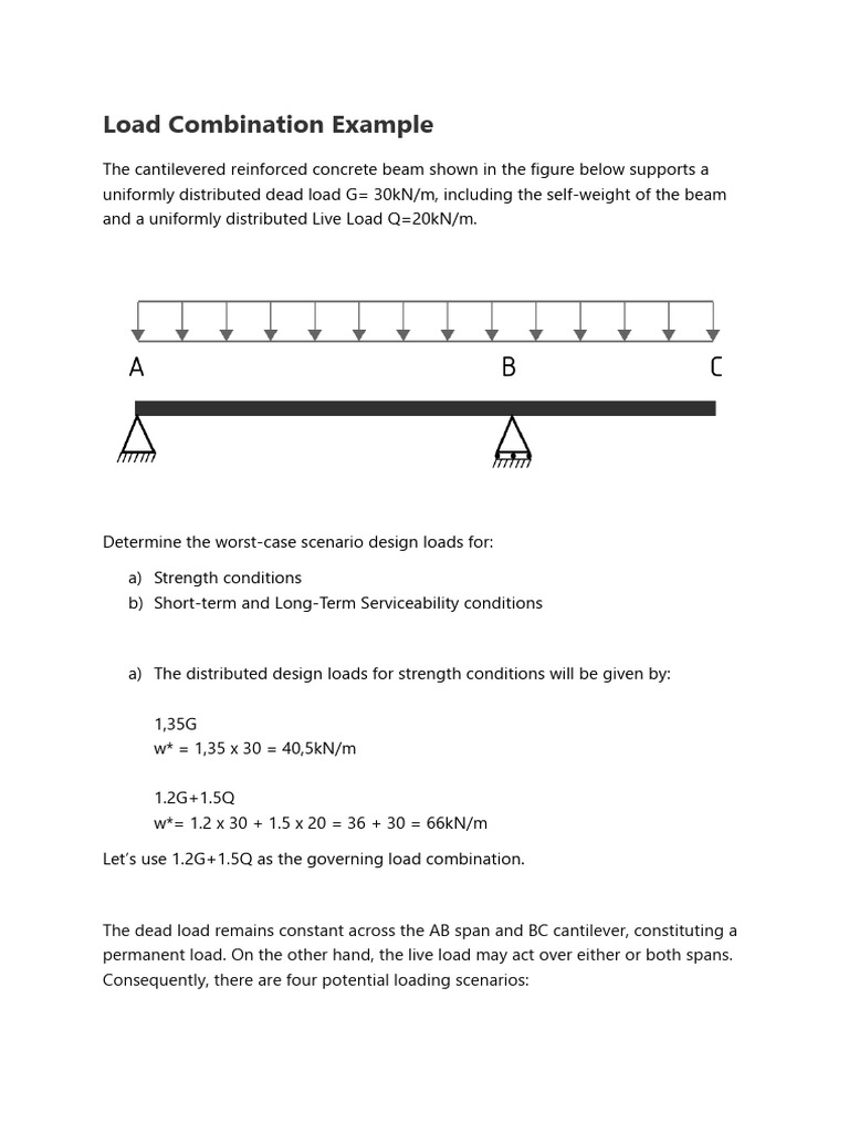 Load Combinations for Concrete Beams | PDF