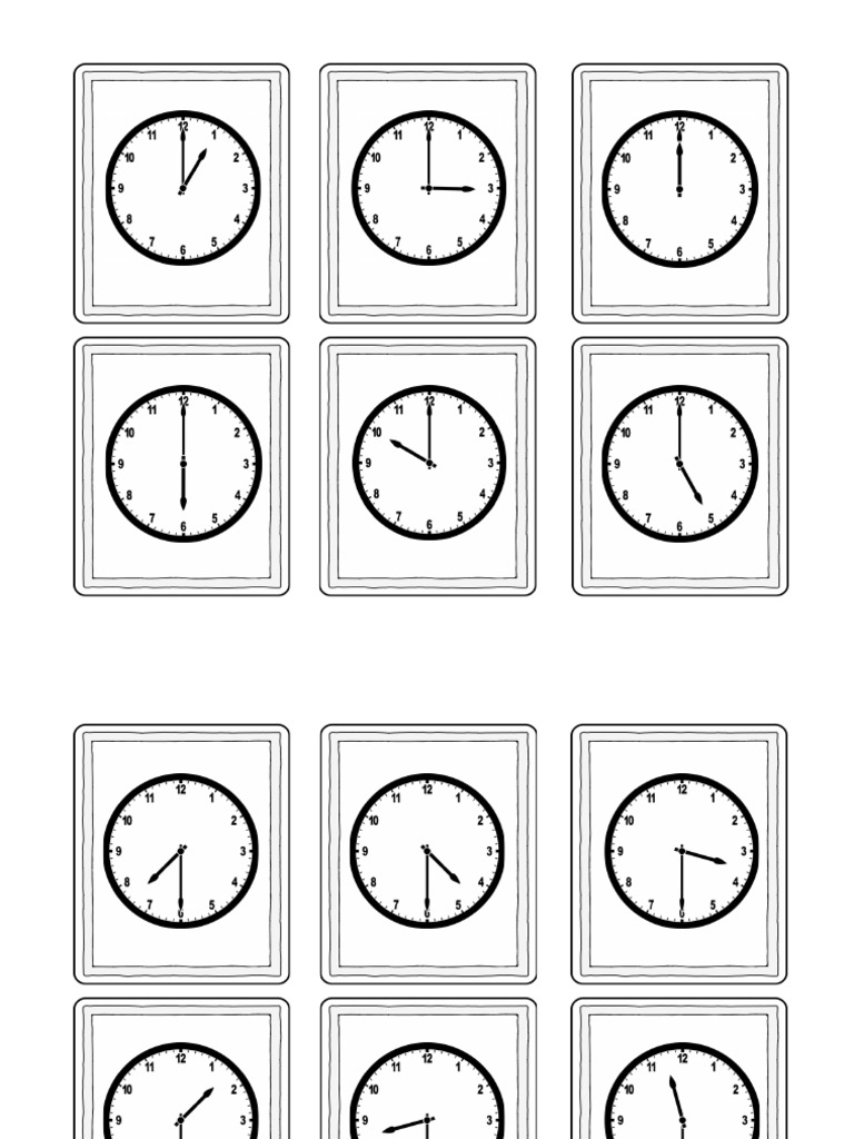 Telling Time Matching Game