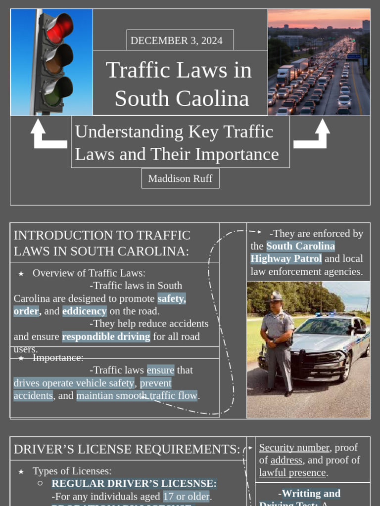 South Carolina Traffic Laws Overview | PDF | Traffic | Traffic Light