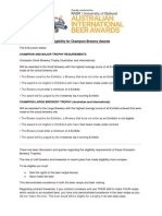 Clarification Regarding Eligibility For Champion Brewery Awards