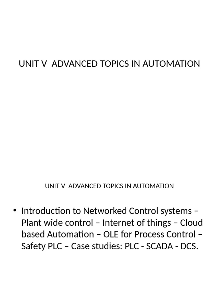 Unit V | PDF | Internet Of Things | Automation